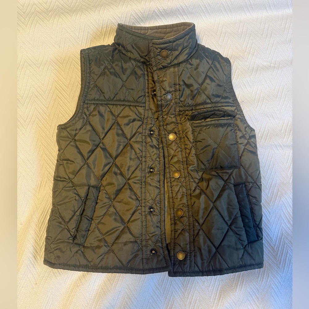 Janie and Jack Olive Quilted Vest